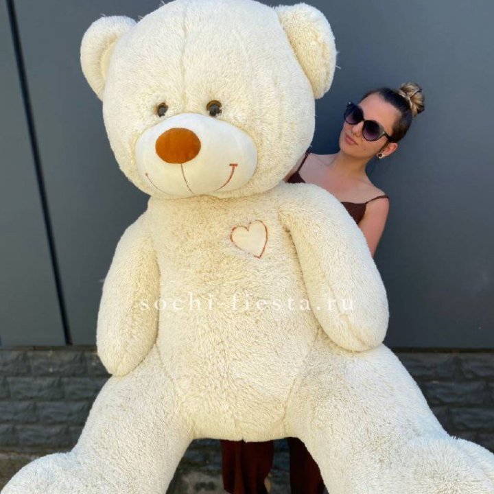Белый плюшевый мишка большой в Липецке
