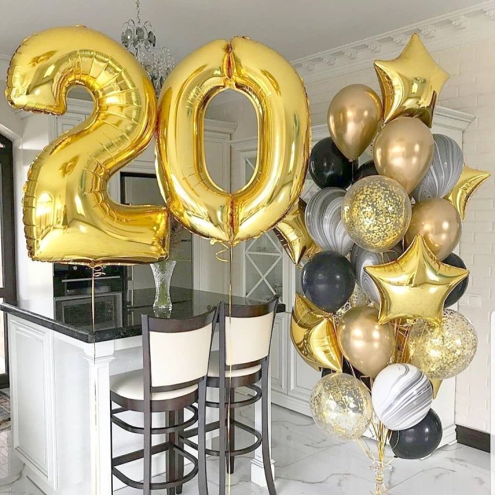 Фольгированный шар Золотая Цифра в Липецке