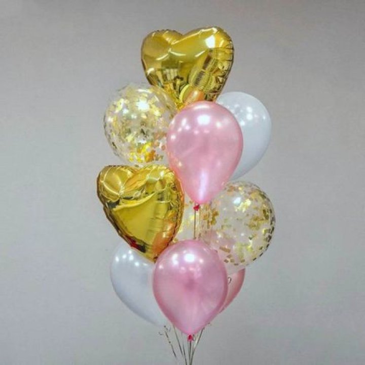 Облако шаров "Рози голд" в Липецке