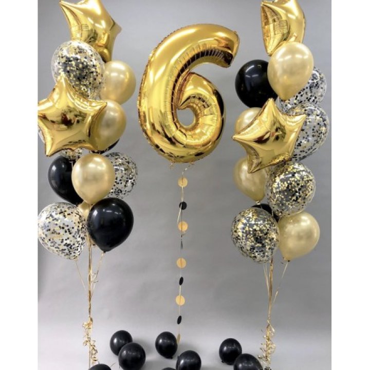 Цифра с фонтанами шаров  в Липецке