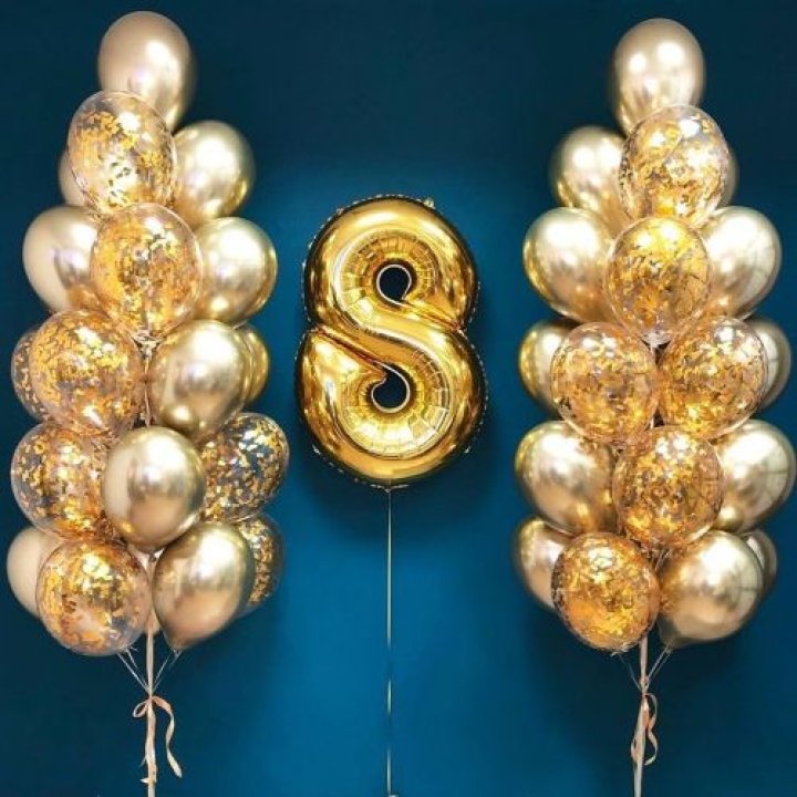 Цифра с фонтанами шаров  в Липецке