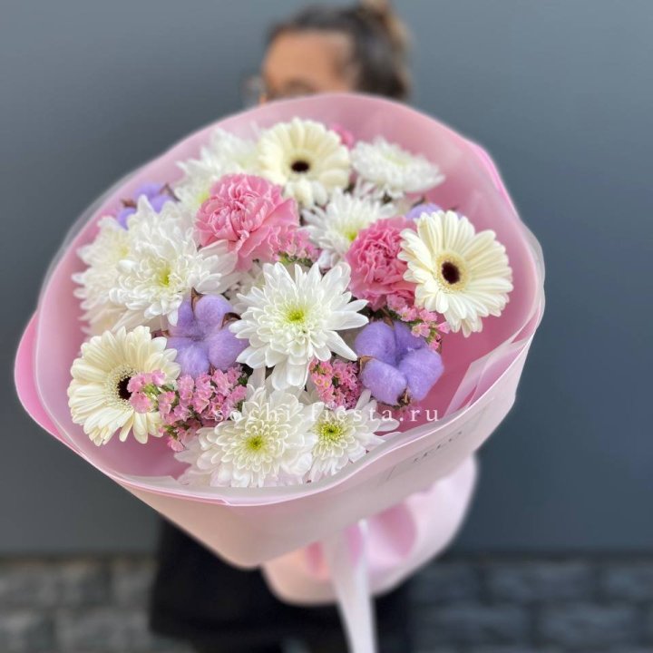 Букет цветов "Пинк спринг" в Липецке