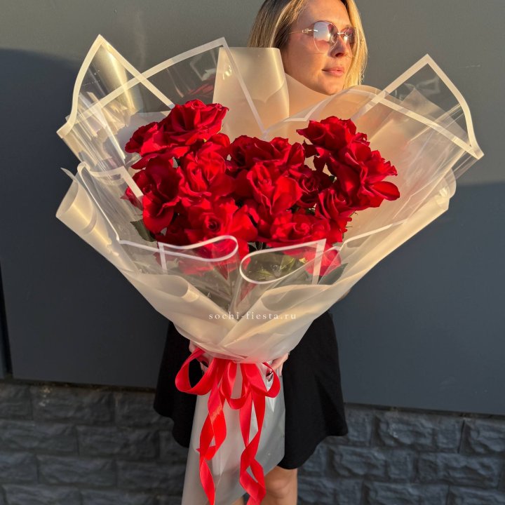  Букет  высоких роз 15 шт в Липецке