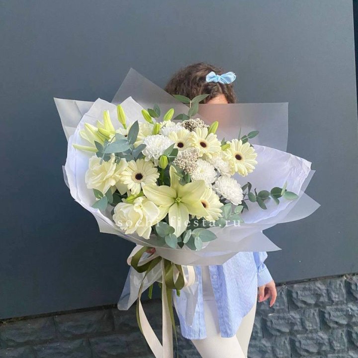 Букет с лилией и герберой в Липецке