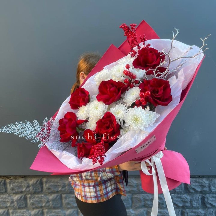 Букет "Яркая зима" в Липецке