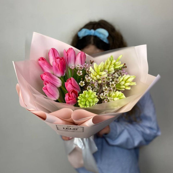  Дуо тюльпаны и гиацинты в Липецке