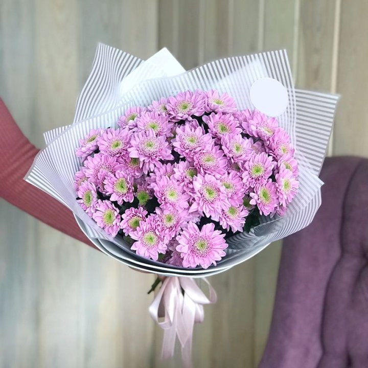 Букет розовых хризантем в Липецке