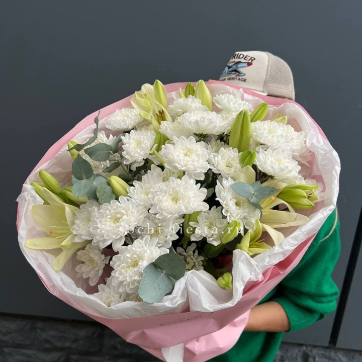  Букет  хризантемы и лилии в Липецке