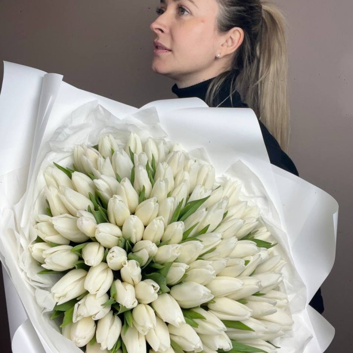 101 белый тюльпан №2 в Липецке