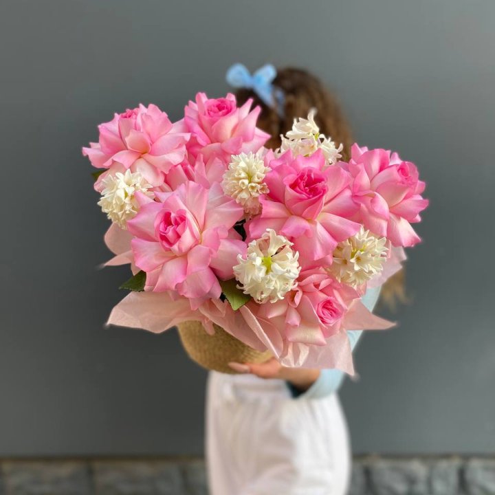 Дуо розы и гиацинты в Липецке