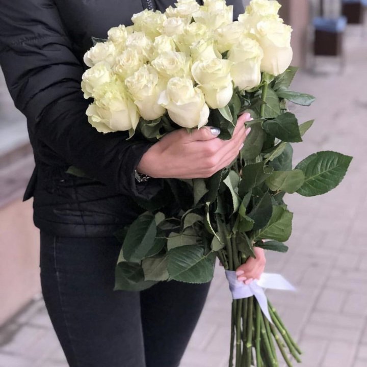 Голландские розы белые в Липецке