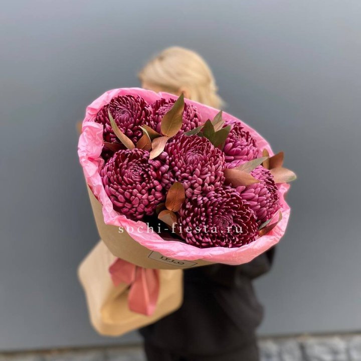 7 Хризантем Бигуди в золоте в Липецке