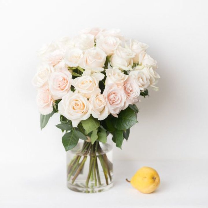 25 кремовых роз в Липецке