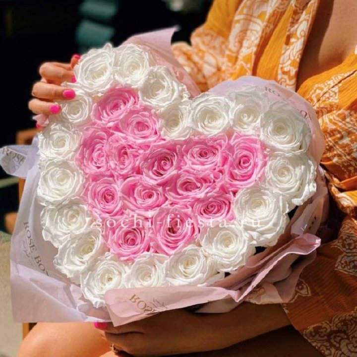 Бокс сердце с розами №2 в Липецке