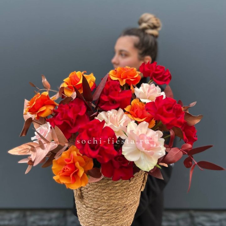 Авторский бокс "Роксана" в джутовом кашпо в Липецке