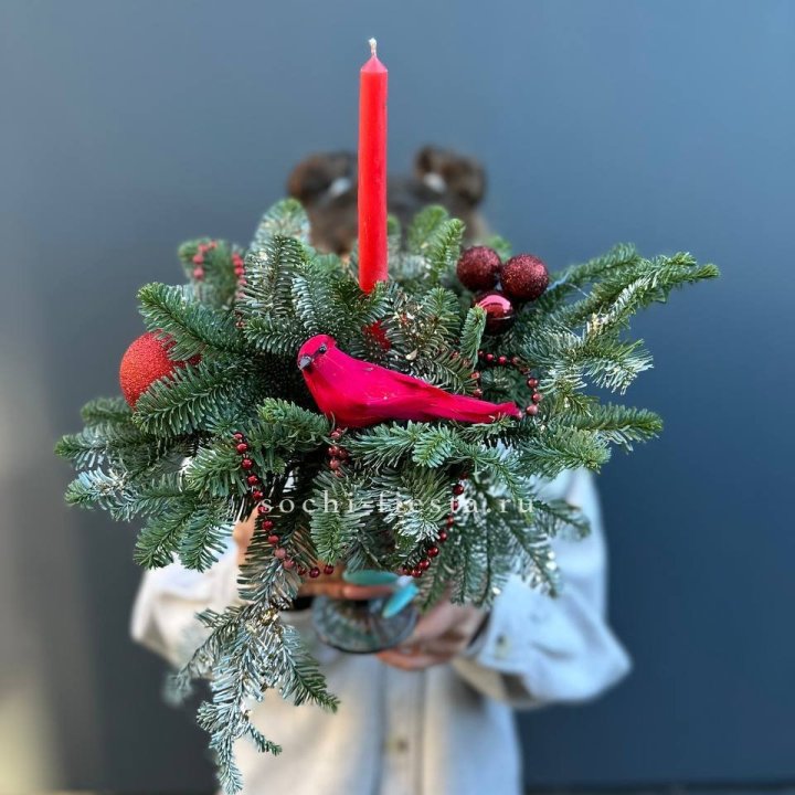 Новогодняя композиция в бокале в Липецке