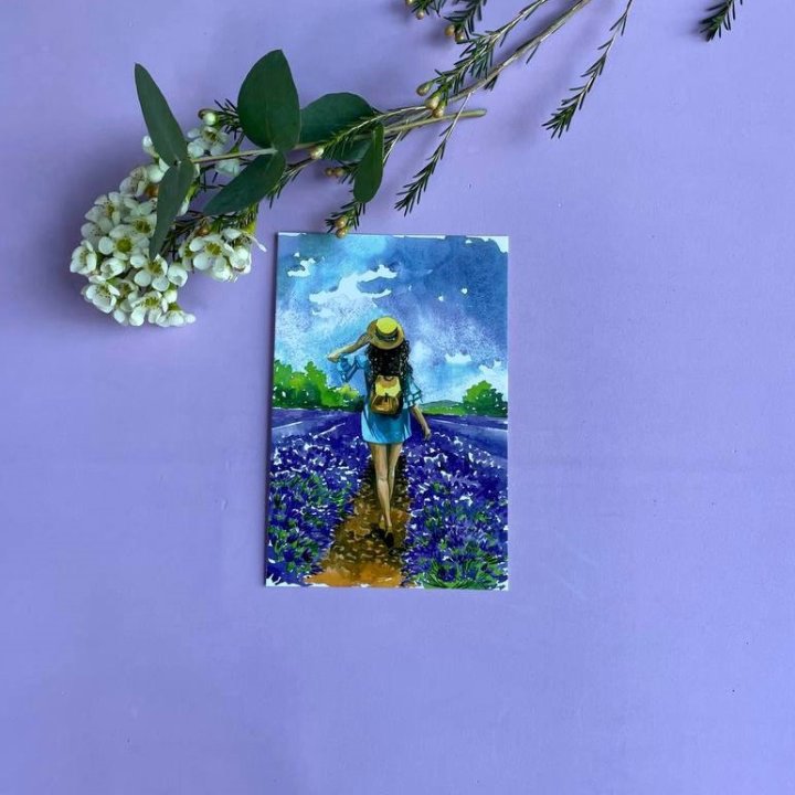 Открытка к букету "Цветочная дорога" в Липецке