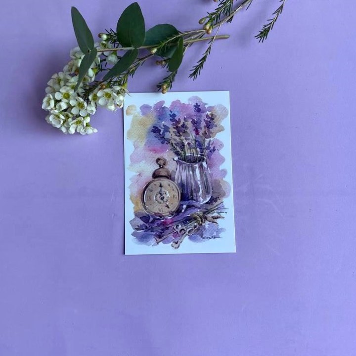 Открытка к букету "Часы" в Липецке