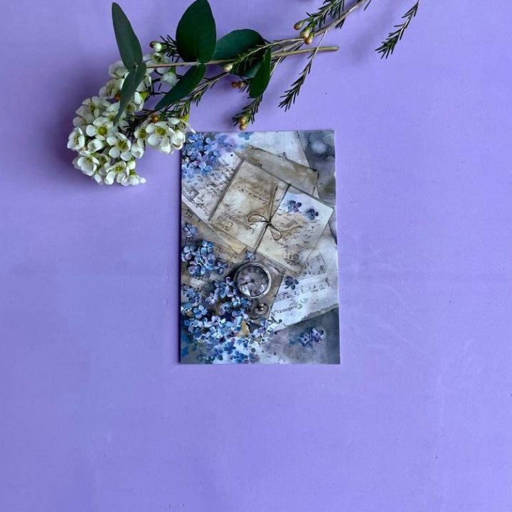 Открытка к букету "Время" в Липецке