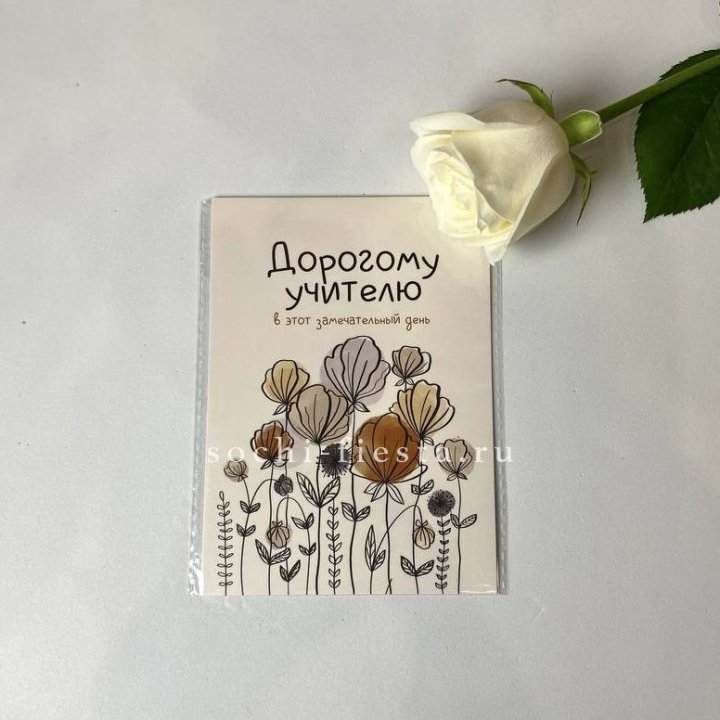Открытка к букету "Дорогому учителю" в Липецке