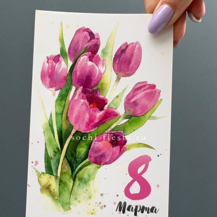Открытка к букету "8 марта!" в Липецке
