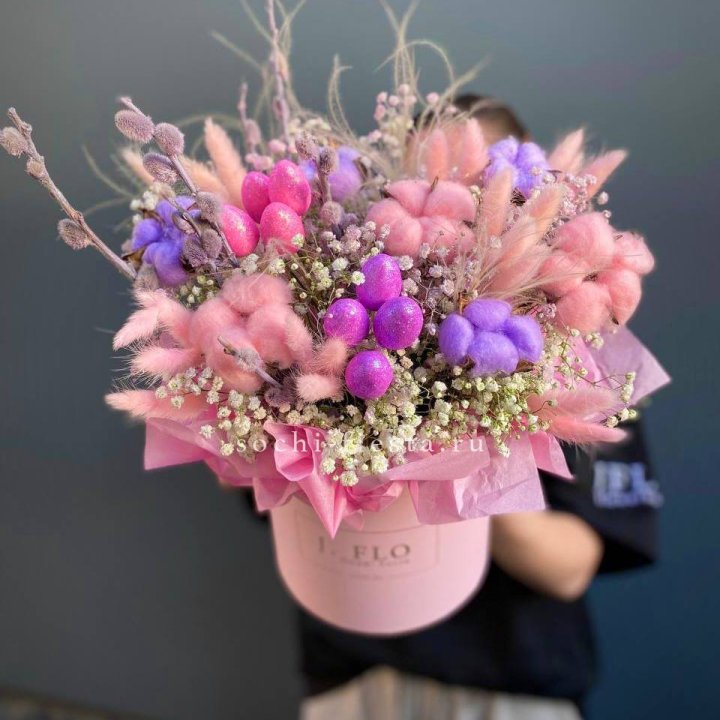 Сухоцветы в коробке  в Липецке