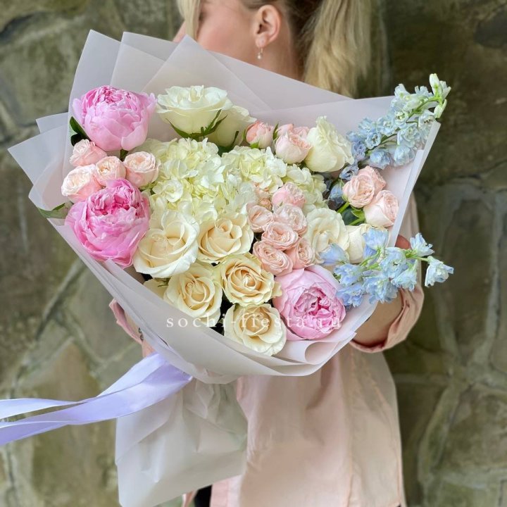 Букет с пионами "Богема" в Липецке