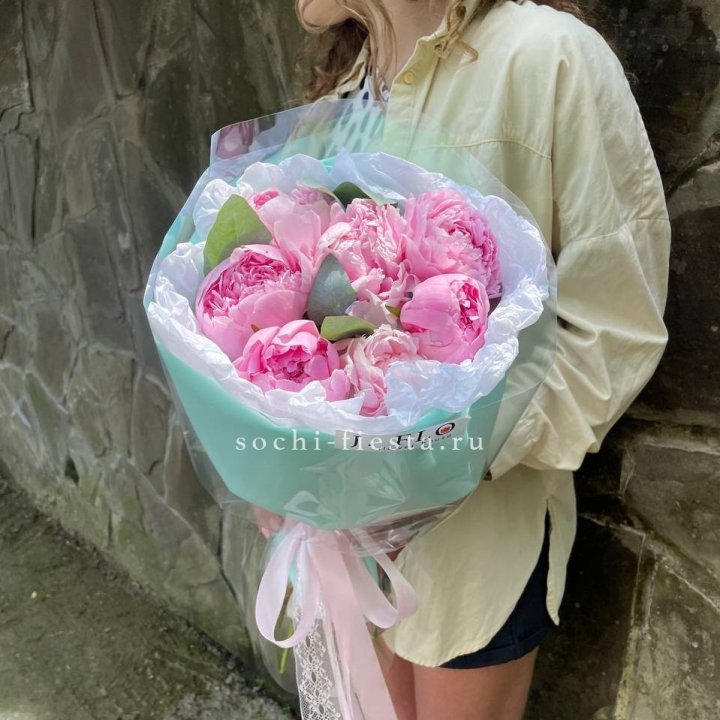 7 зефирных пионов в фоамиране в Липецке