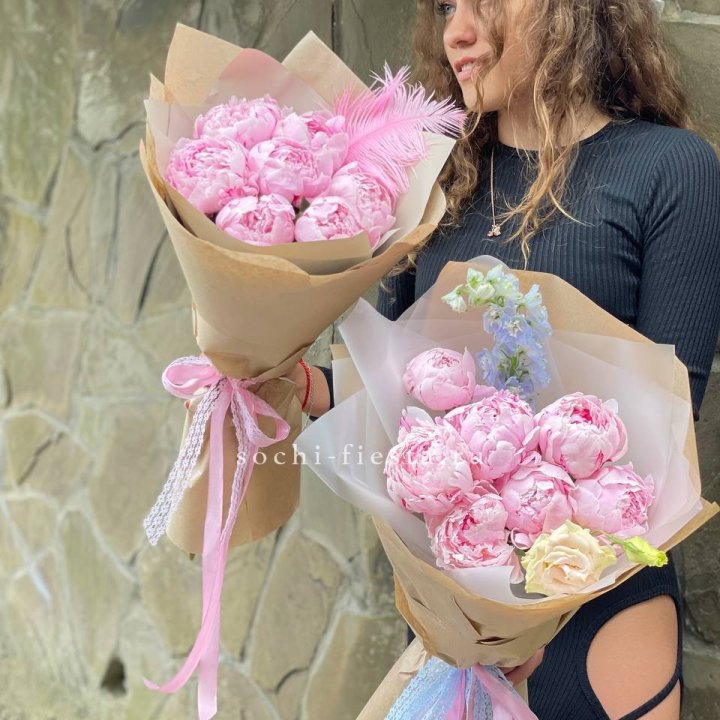 7 зефирных пионов  в Липецке