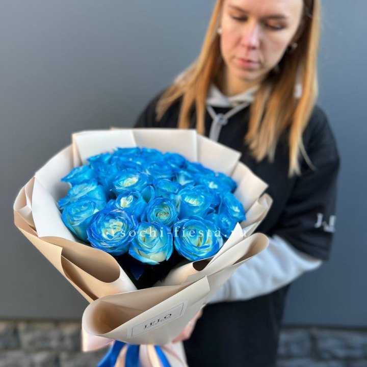 Букет синих роз блю логан в Липецке