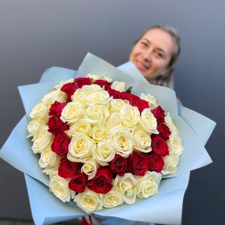 51 роза "Сердце" в Липецке