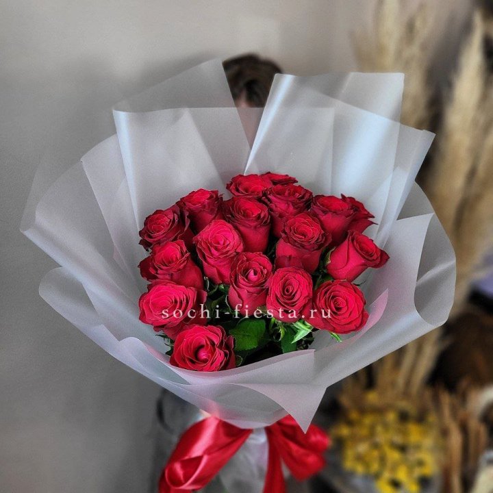 17 красных роз "Нет времени ждать" в Липецке