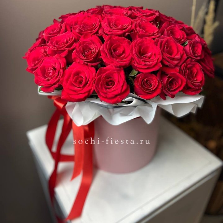 Красные розы 51шт  в коробке в Липецке