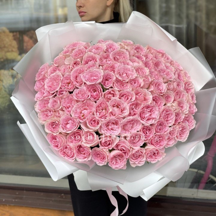 101 нежно-розовая роза в Липецке