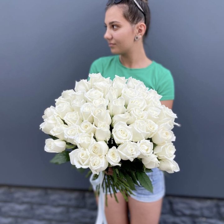 51 белая роза в Липецке
