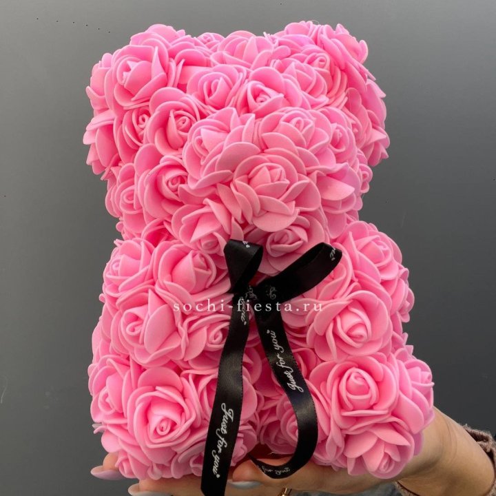 Игрушка медведь из розовых роз в Липецке