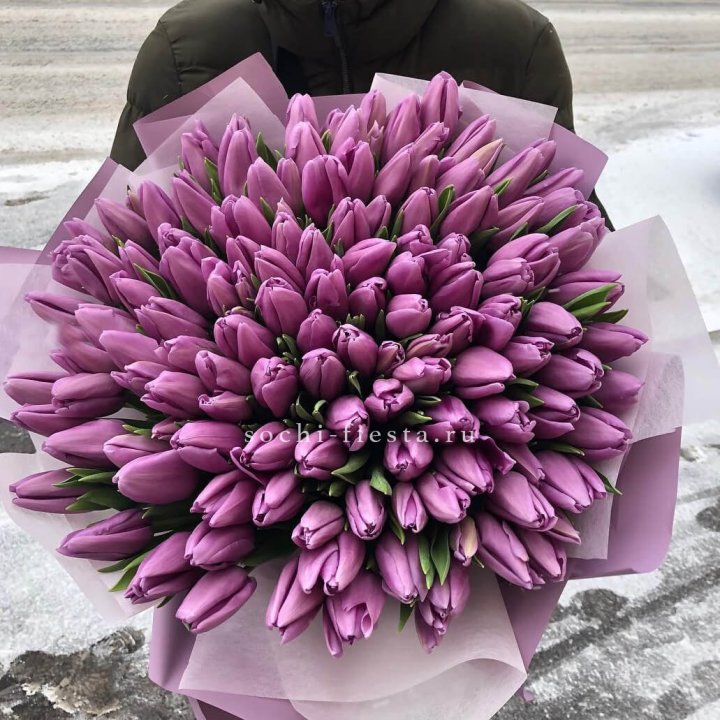 101 сиреневый тюльпан в Липецке