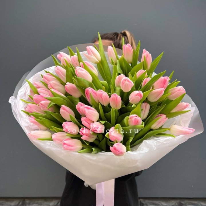 Букет тюльпанов нежно-розовых в Липецке