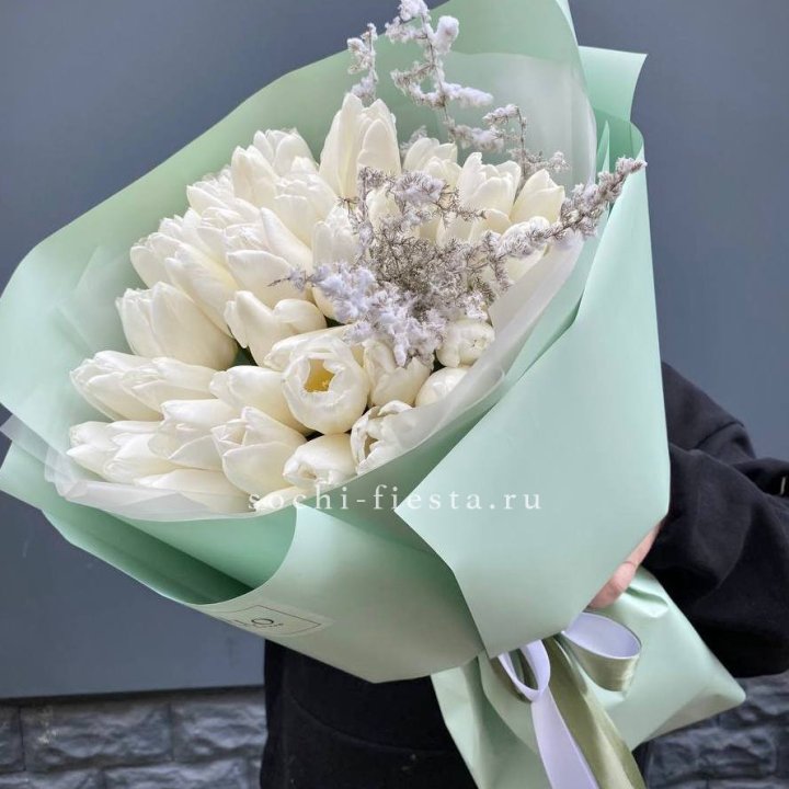 Букет белых тюльпанов "Бьянко" в Липецке