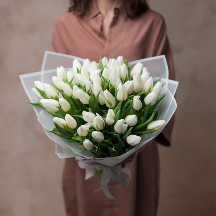 51 белый тюльпан в Липецке