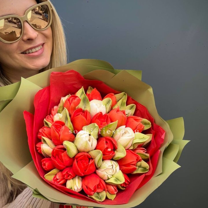 Зефирный букет из тюльпанов в Липецке